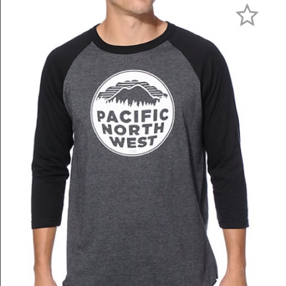 "Pacific North West" 3/4 length raglan T-shirt